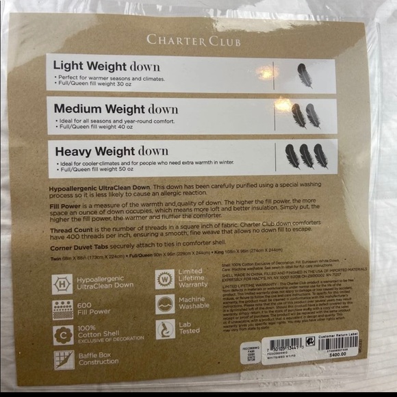 - Charter Club  down bedding comforter - Picture 7 of 7
